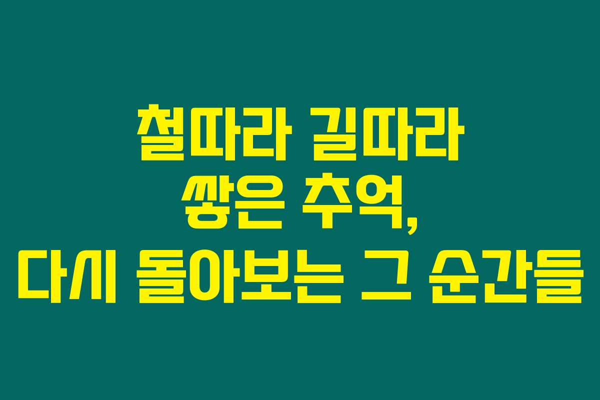 철따라 길따라 쌓은 추억, 다시 돌아보는 그 순간들 철따라 길따라 쌓은 추억, 다시 돌아보는 그 순간들