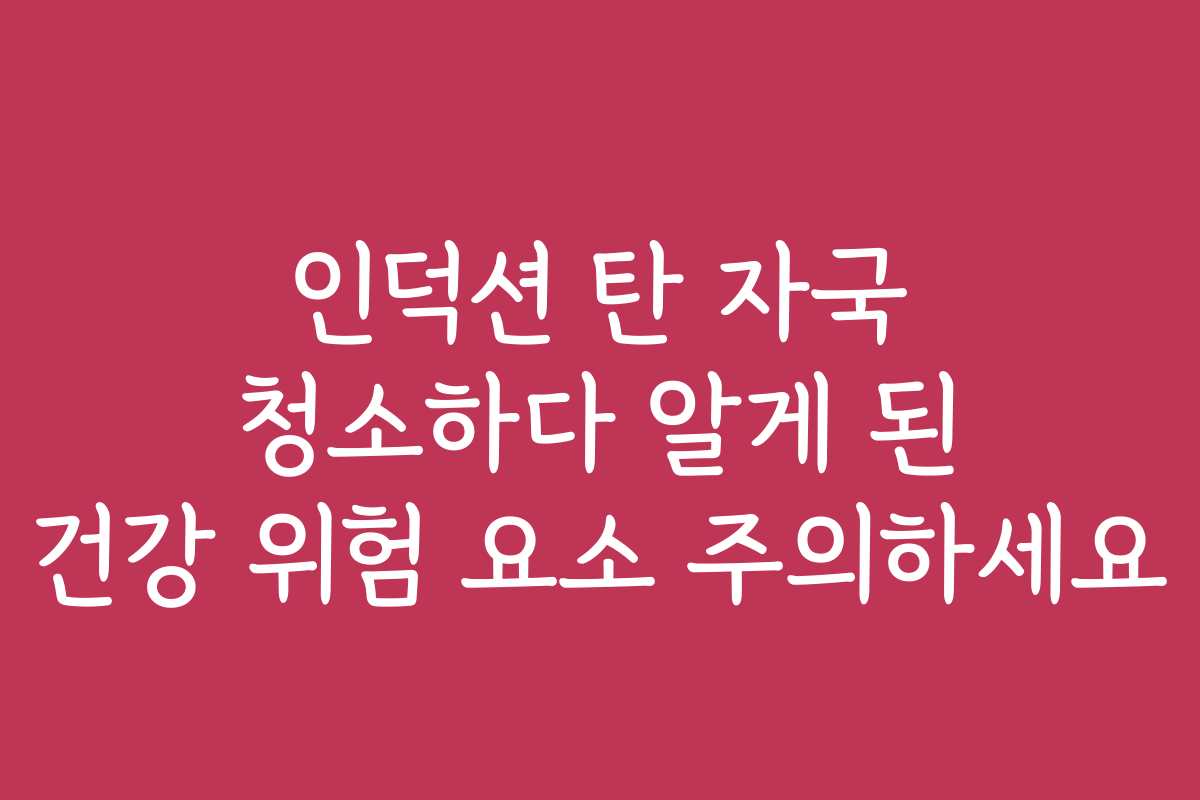인덕션 탄 자국 청소하다 알게 된 건강 위험 요소 주의하세요