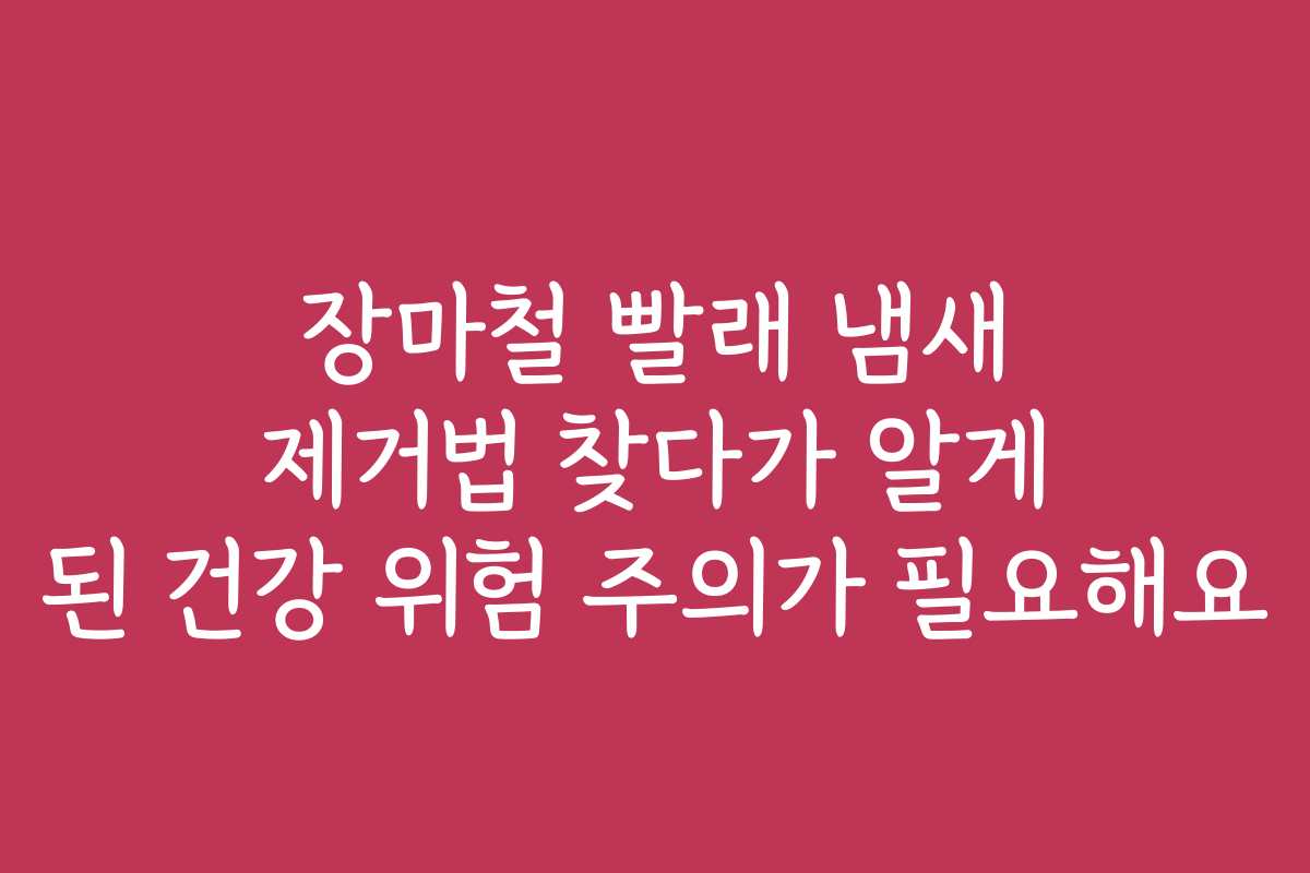 장마철 빨래 냄새 제거법 찾다가 알게 된 건강 위험 주의가 필요해요