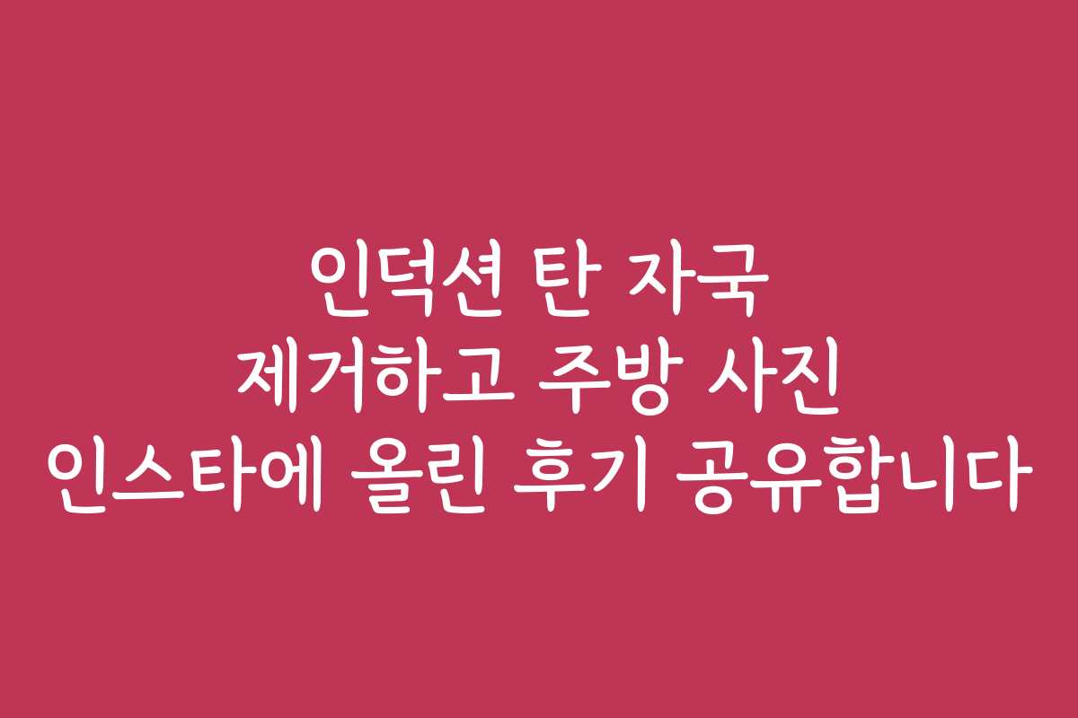 인덕션 탄 자국 제거하고 주방 사진 인스타에 올린 후기 공유합니다