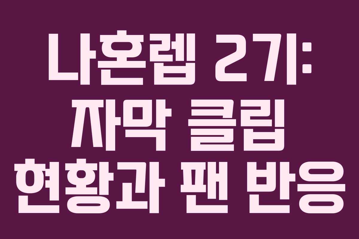 나혼렙 2기: 자막 클립 현황과 팬 반응