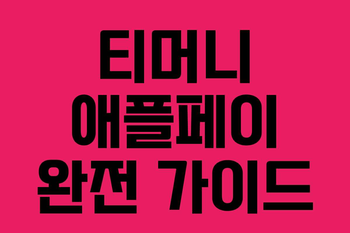 티머니 애플페이 완전 가이드