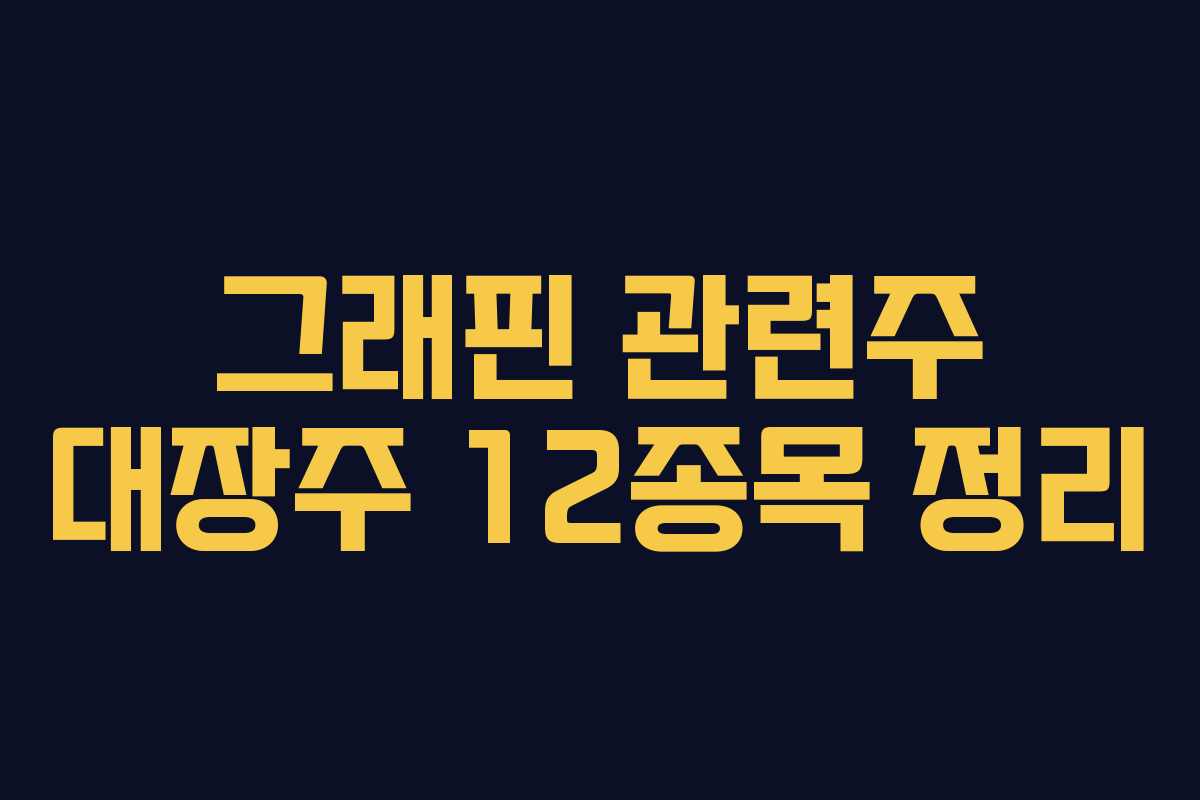 그래핀 관련주 대장주 12종목 정리