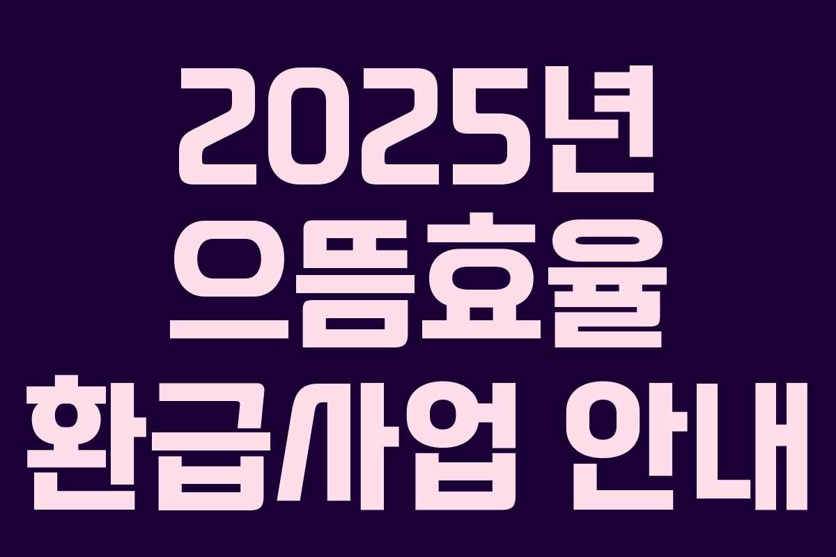 2025년 으뜸효율 환급사업 안내 2025년 으뜸효율 환급사업 안내