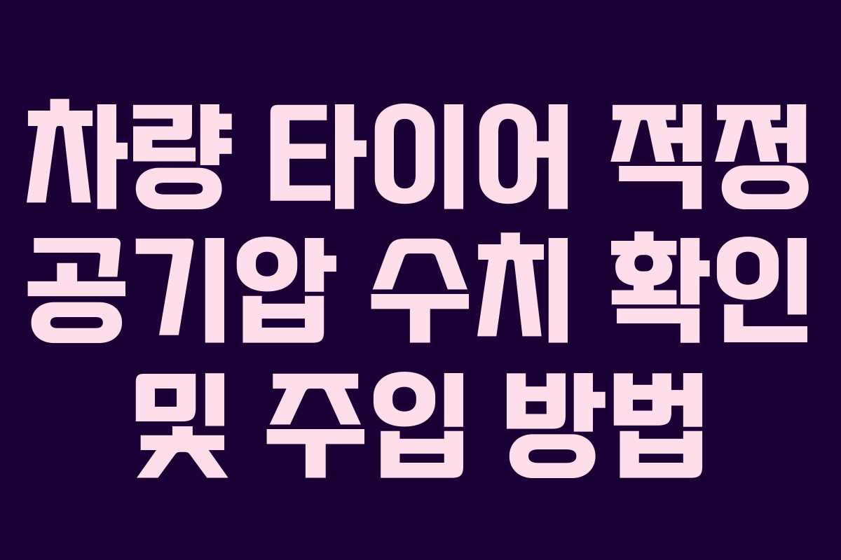 차량 타이어 적정 공기압 수치 확인 및 주입 방법 차량 타이어 적정 공기압 수치 확인 및 주입 방법