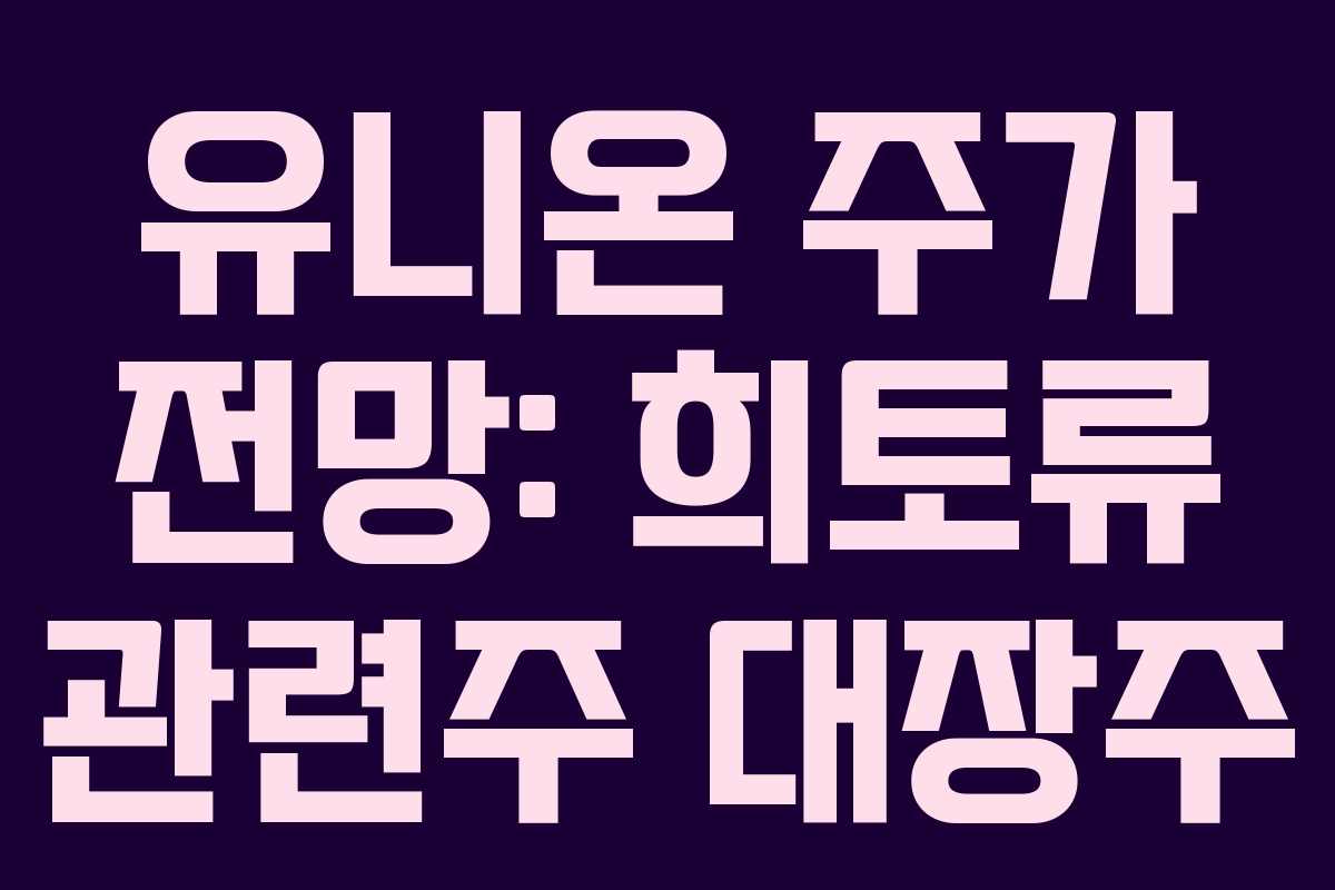 유니온 주가 전망: 희토류 관련주 대장주