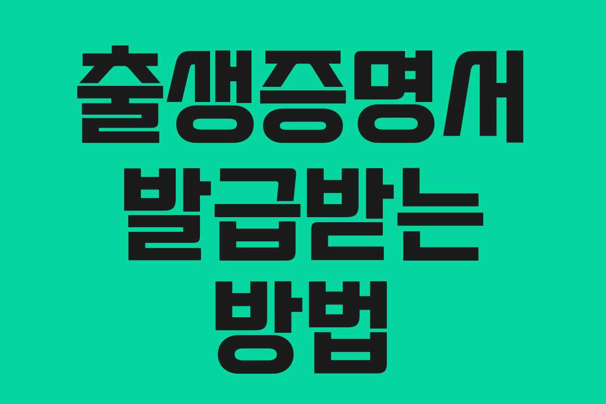 출생증명서 발급받는 방법