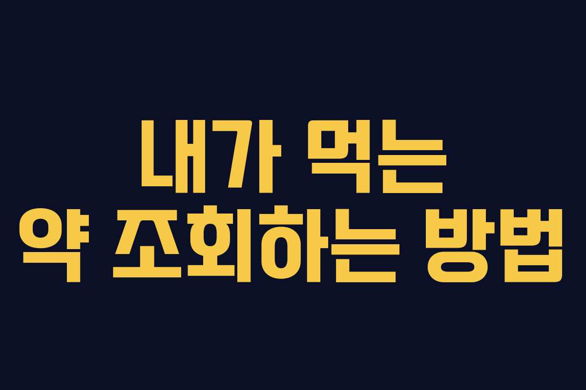 내가 먹는 약 조회하는 방법