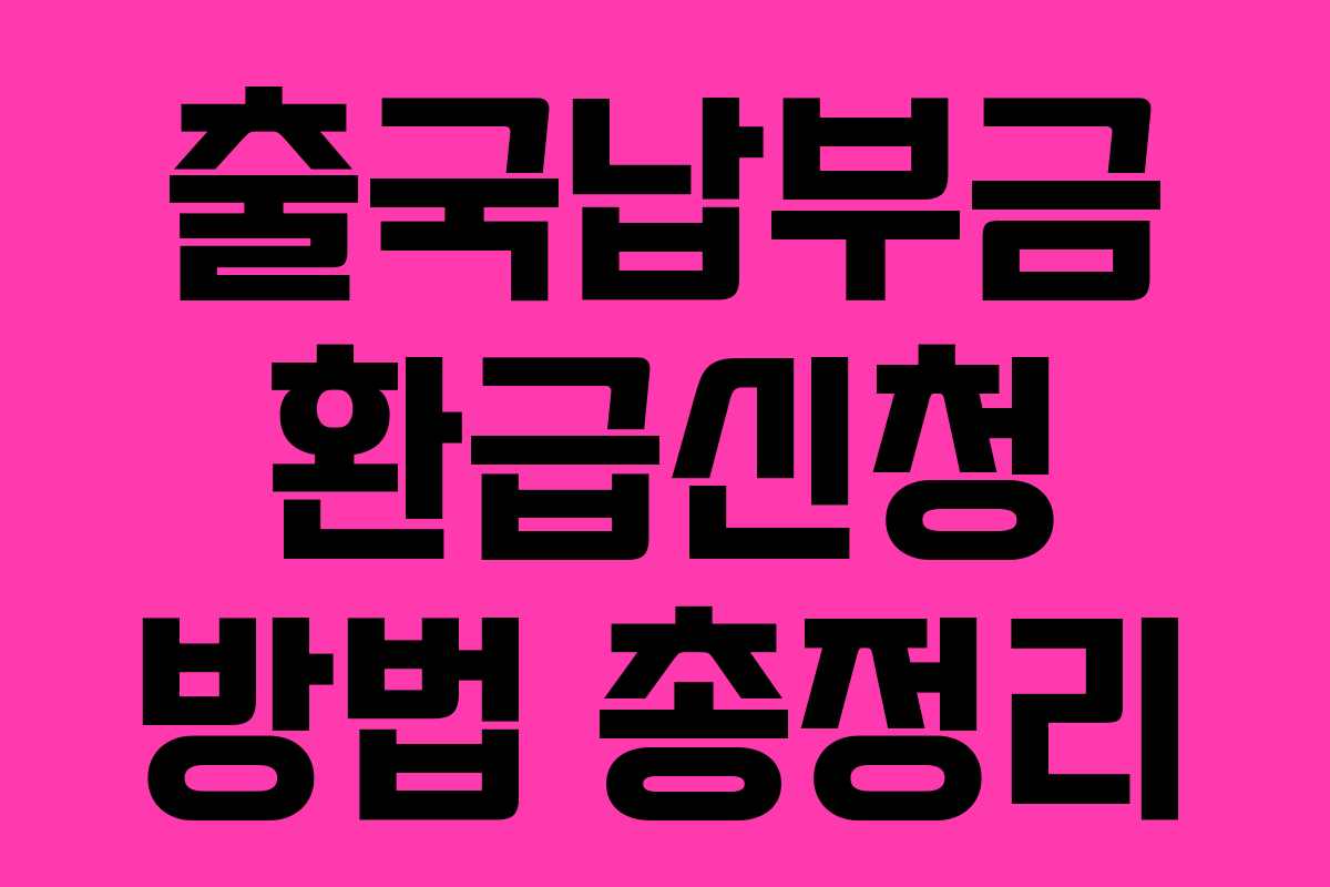 출국납부금 환급신청 방법 총정리 출국납부금 환급신청 방법 총정리