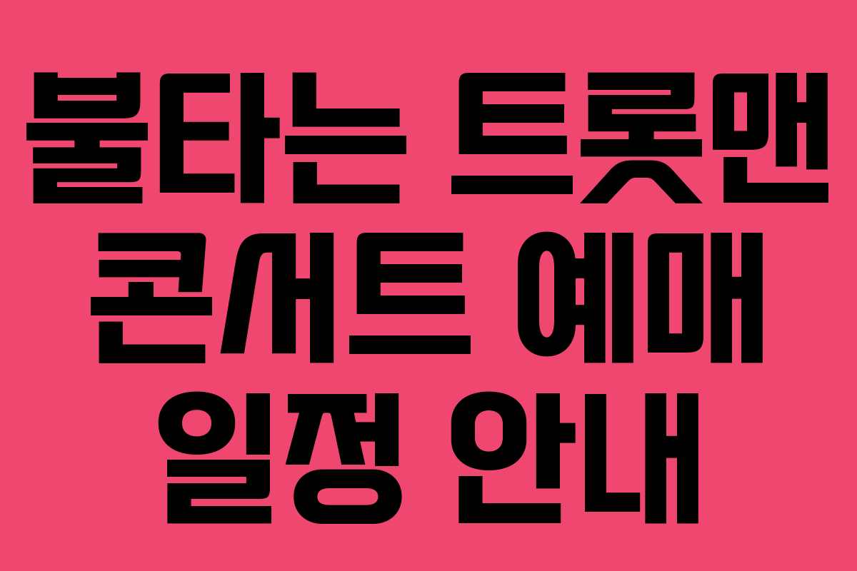 불타는 트롯맨 콘서트 예매 일정 안내 불타는 트롯맨 콘서트 예매 일정 안내
