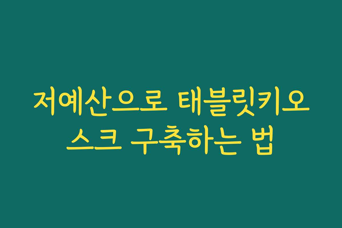 저예산으로 태블릿키오스크 구축하는 법 저예산으로 태블릿키오스크 구축하는 법