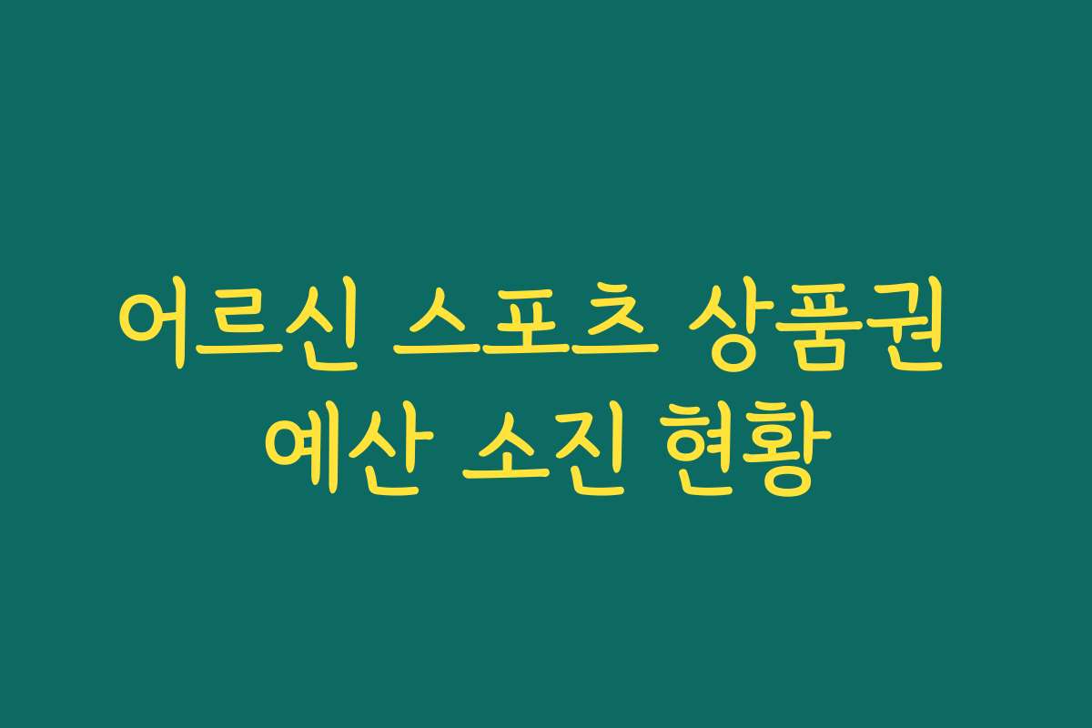 어르신 스포츠 상품권 예산 소진 현황