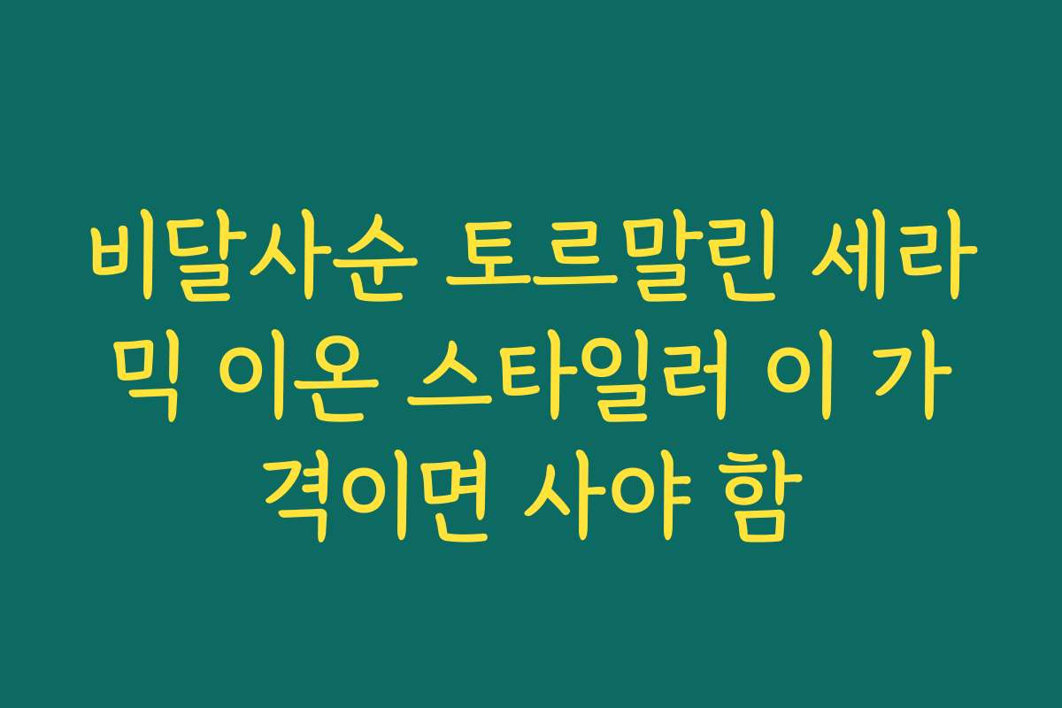 비달사순 토르말린 세라믹 이온 스타일러 이 가격이면 사야 함