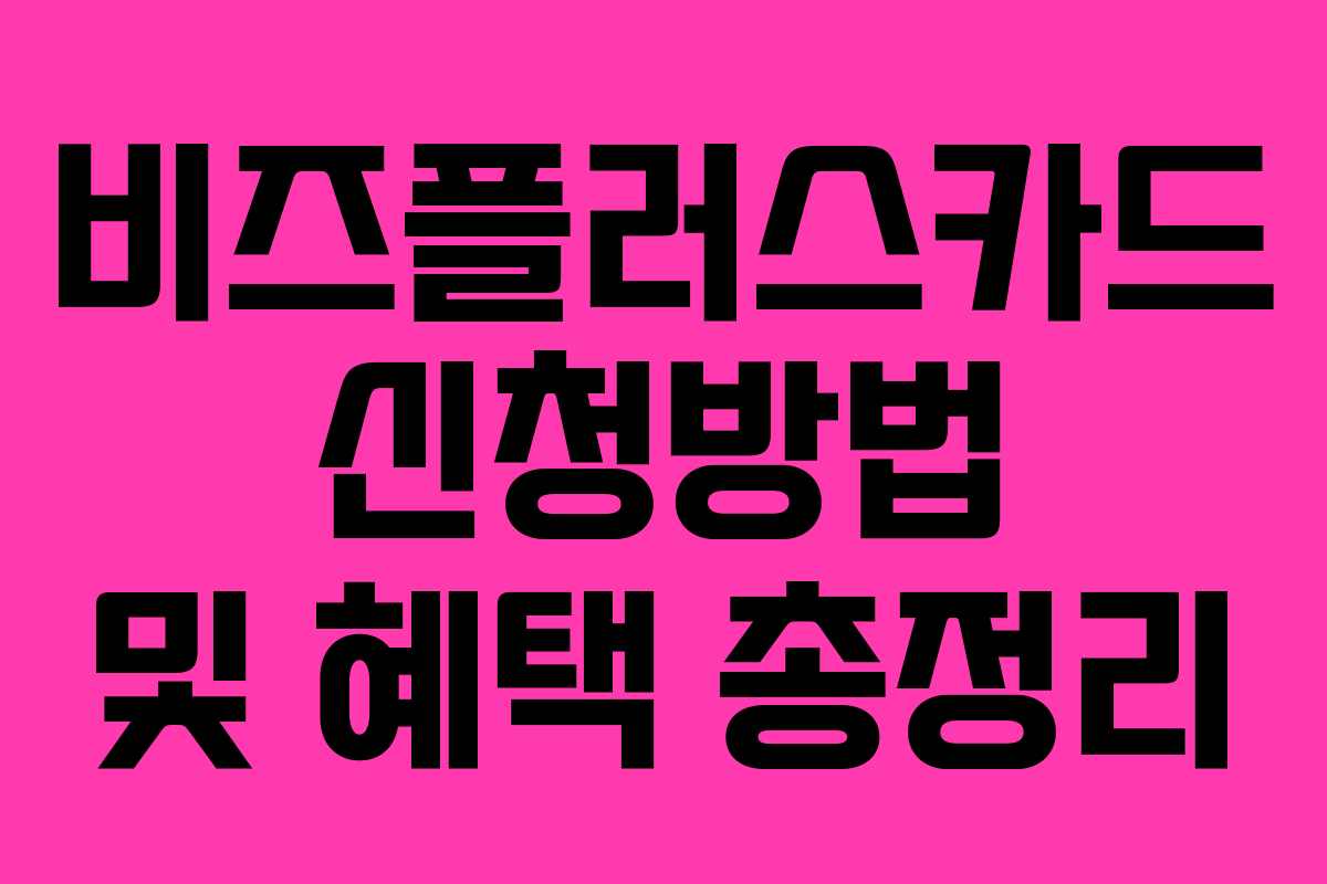 비즈플러스카드 신청방법 및 혜택 총정리 비즈플러스카드 신청방법 및 혜택 총정리