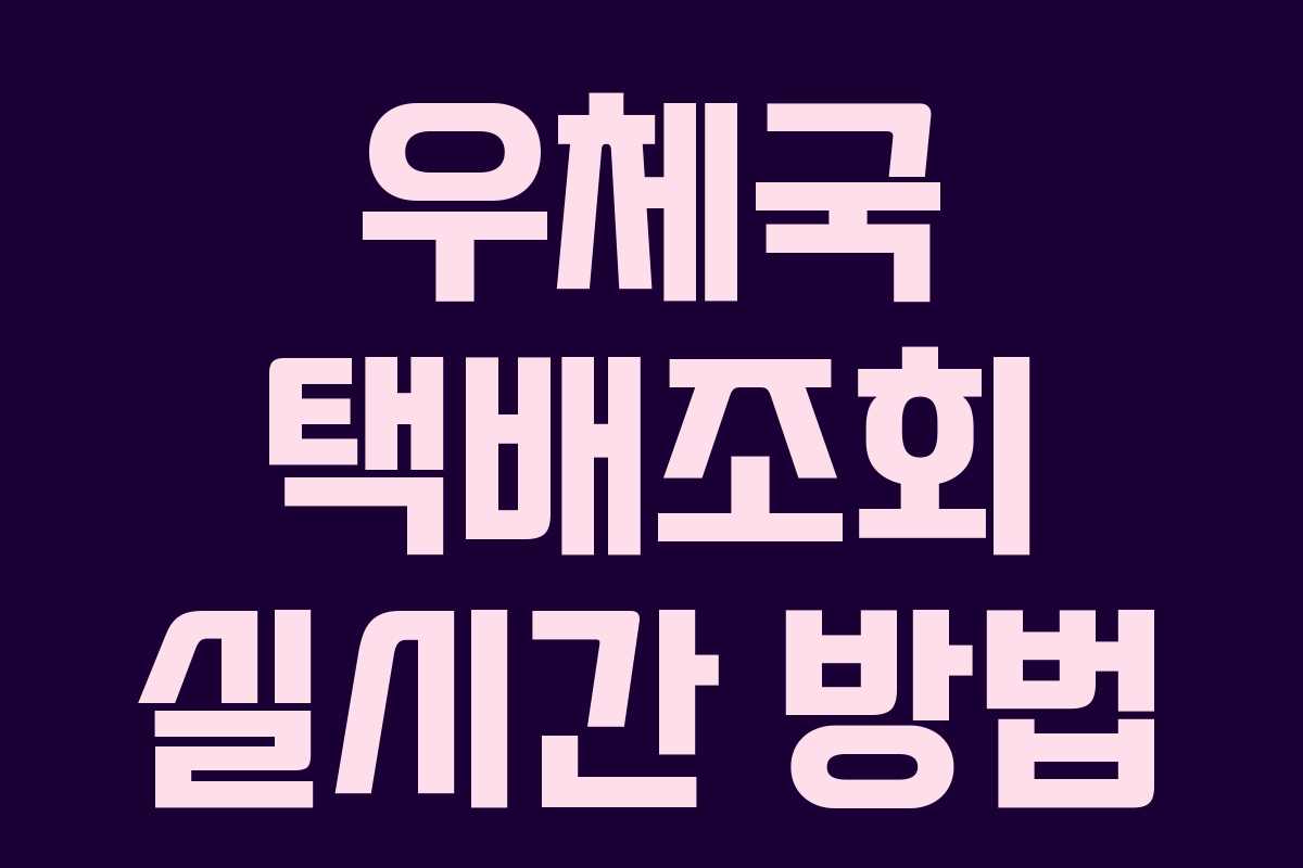 우체국 택배조회 실시간 방법