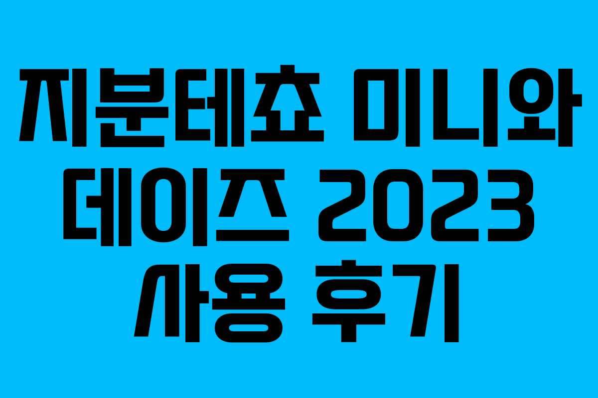 지분테쵸 미니와 데이즈 2023 사용 후기
