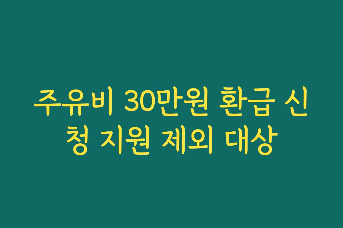 주유비 30만원 환급 신청 지원 제외 대상