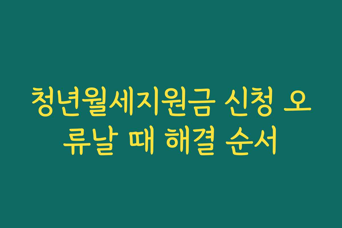 청년월세지원금 신청 오류날 때 해결 순서 청년월세지원금 신청 오류날 때 해결 순서