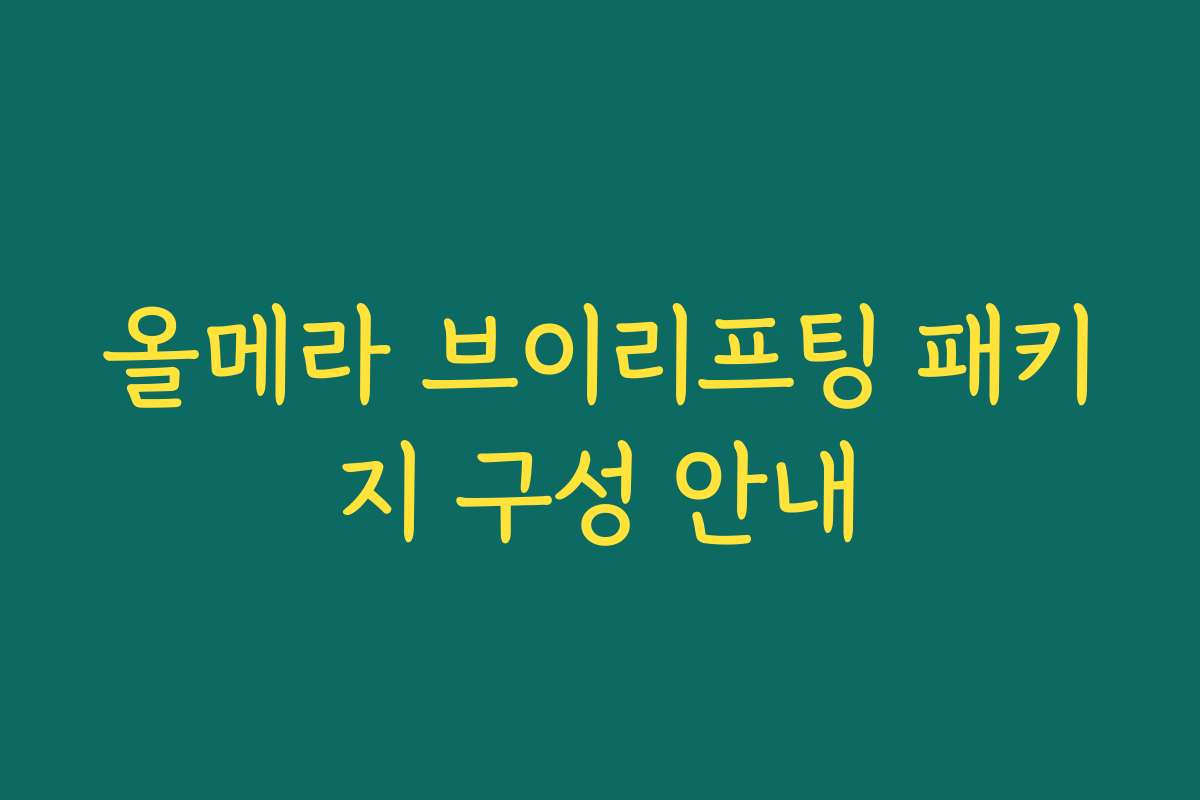 올메라 브이리프팅 패키지 구성 안내