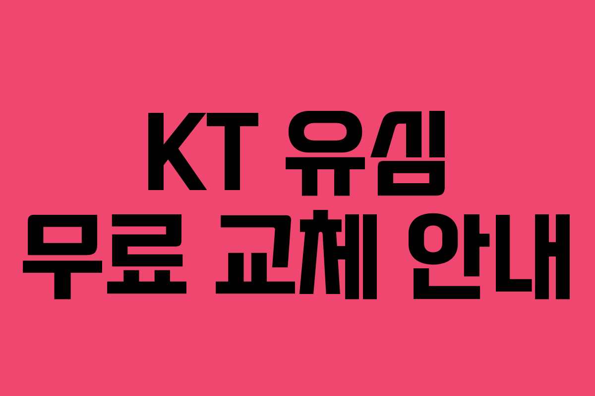KT 유심 무료 교체 안내 KT 유심 무료 교체 안내