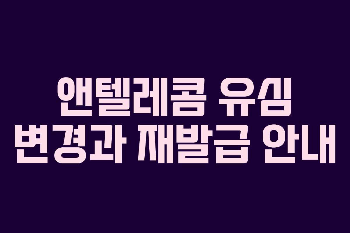 앤텔레콤 유심 변경과 재발급 안내