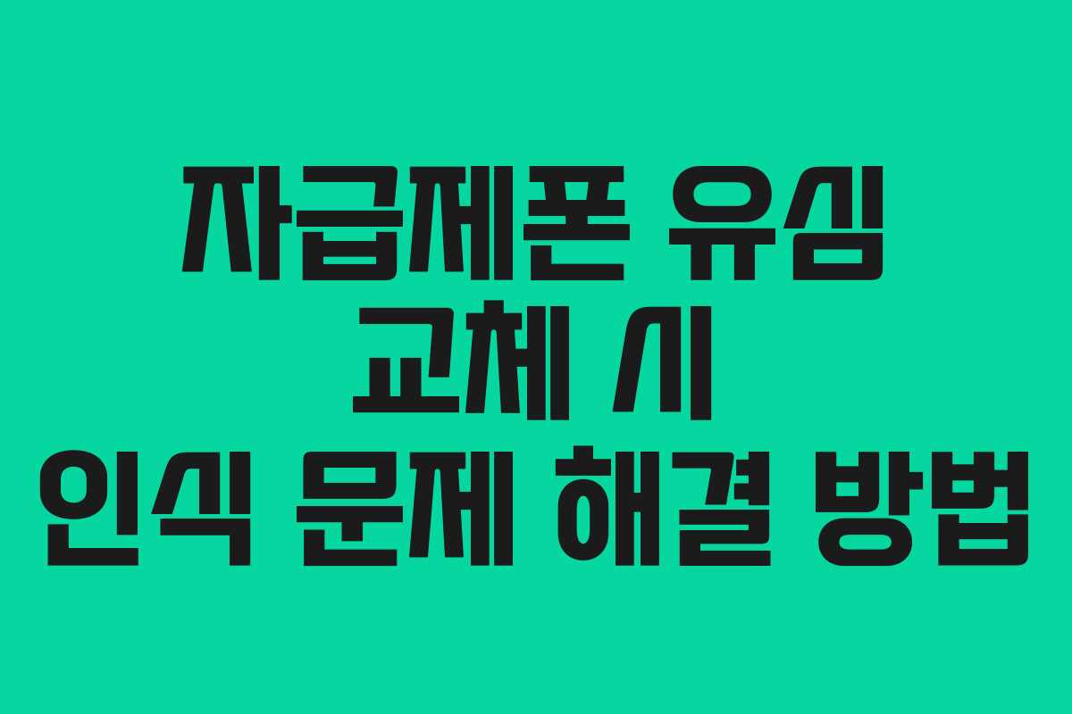 자급제폰 유심 교체 시 인식 문제 해결 방법 자급제폰 유심 교체 시 인식 문제 해결 방법