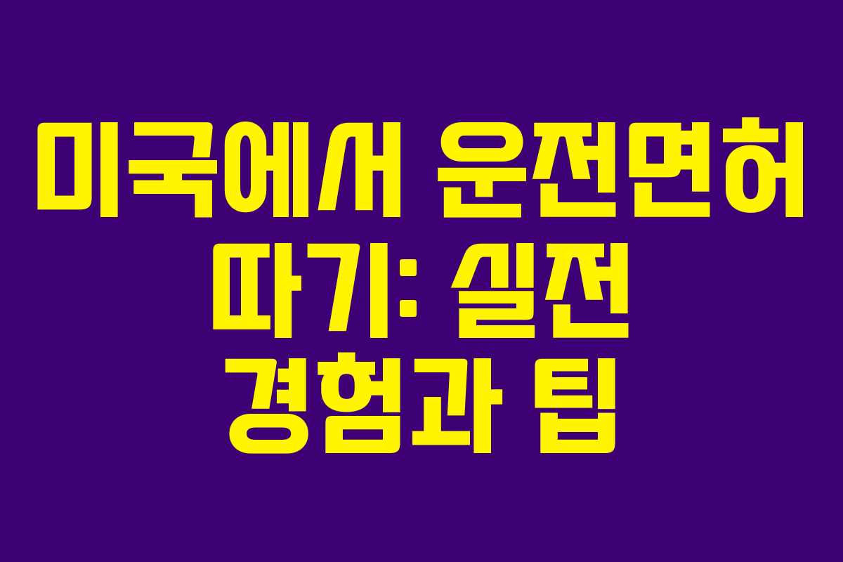 미국에서 운전면허 따기: 실전 경험과 팁 미국에서 운전면허 따기: 실전 경험과 팁