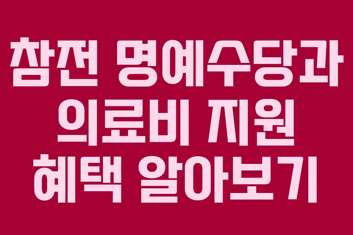 참전 명예수당과 의료비 지원 혜택 알아보기 참전 명예수당과 의료비 지원 혜택 알아보기
