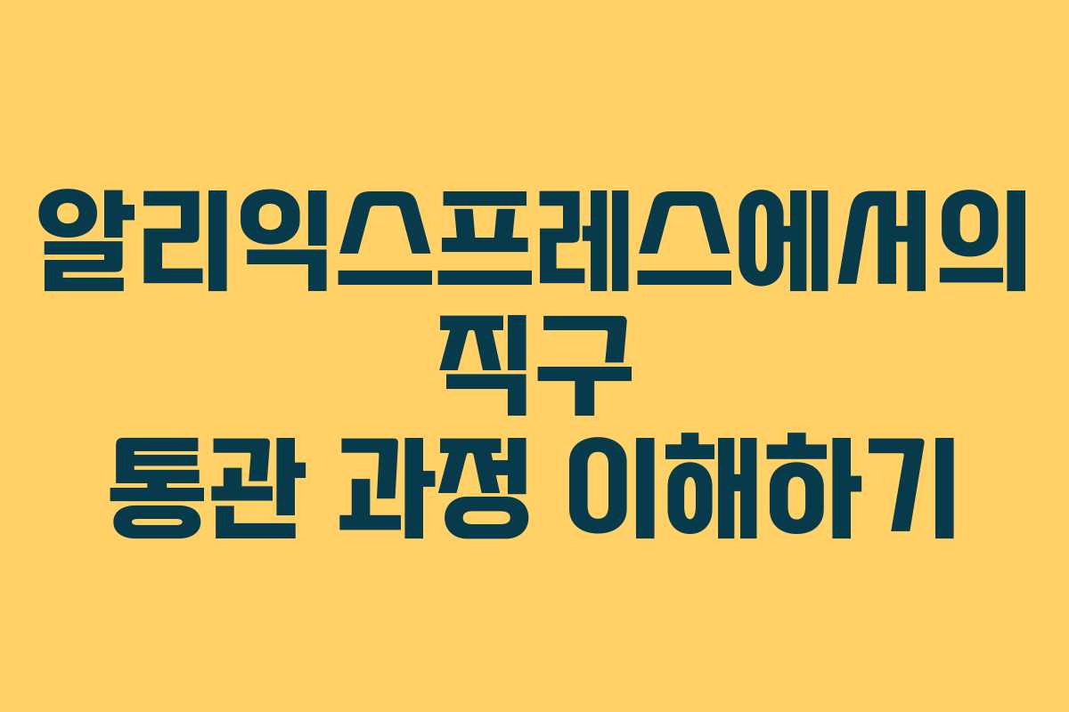 알리익스프레스에서의 직구 통관 과정 이해하기