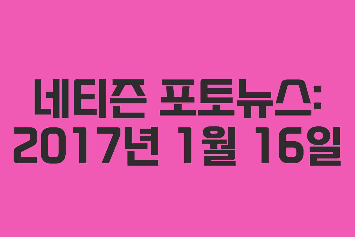 네티즌 포토뉴스: 2017년 1월 16일 네티즌 포토뉴스: 2017년 1월 16일