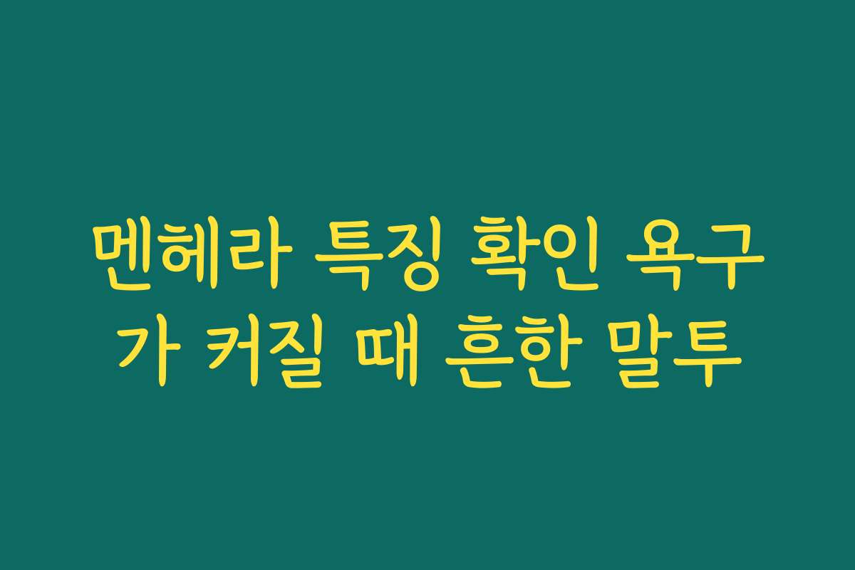 멘헤라 특징 확인 욕구가 커질 때 흔한 말투 멘헤라 특징 확인 욕구가 커질 때 흔한 말투