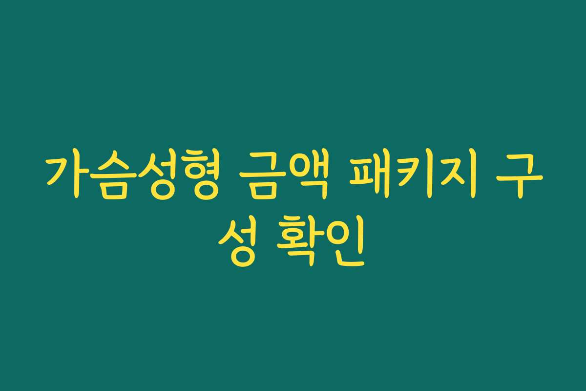 가슴성형 금액 패키지 구성 확인 가슴성형 금액 패키지 구성 확인