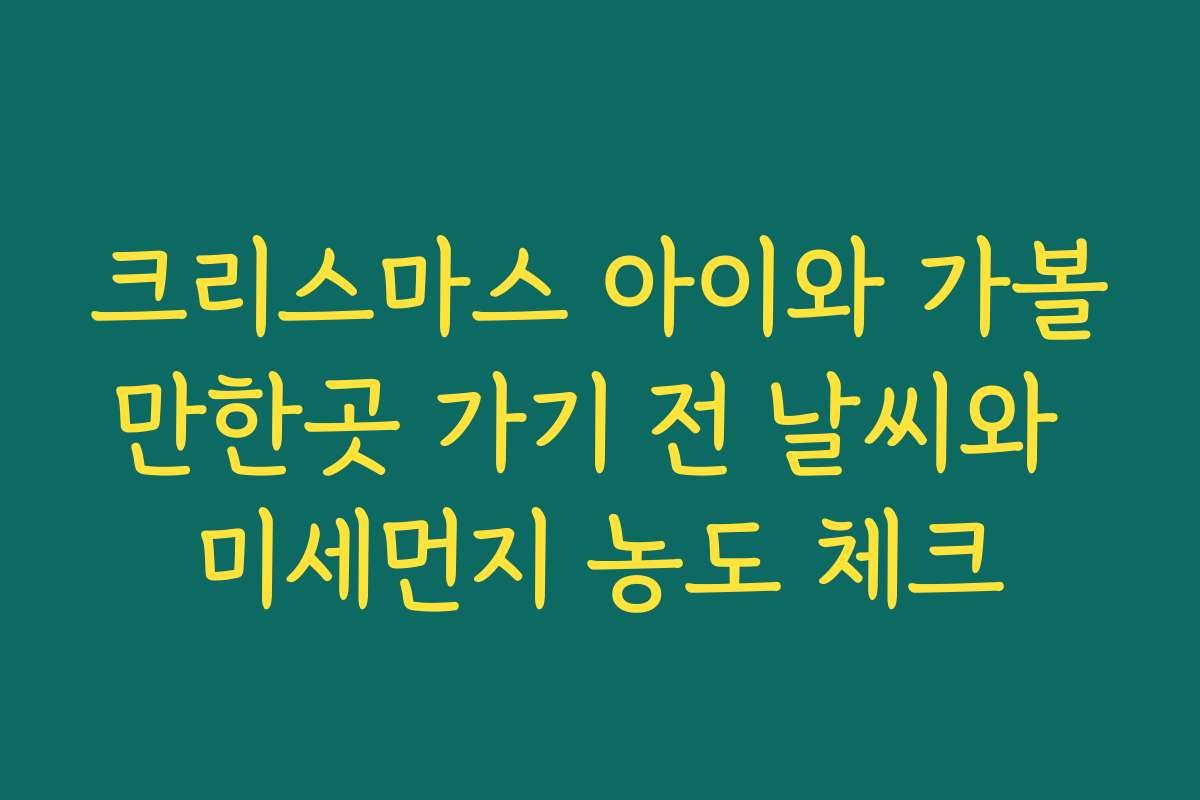 크리스마스 아이와 가볼만한곳 가기 전 날씨와 미세먼지 농도 체크