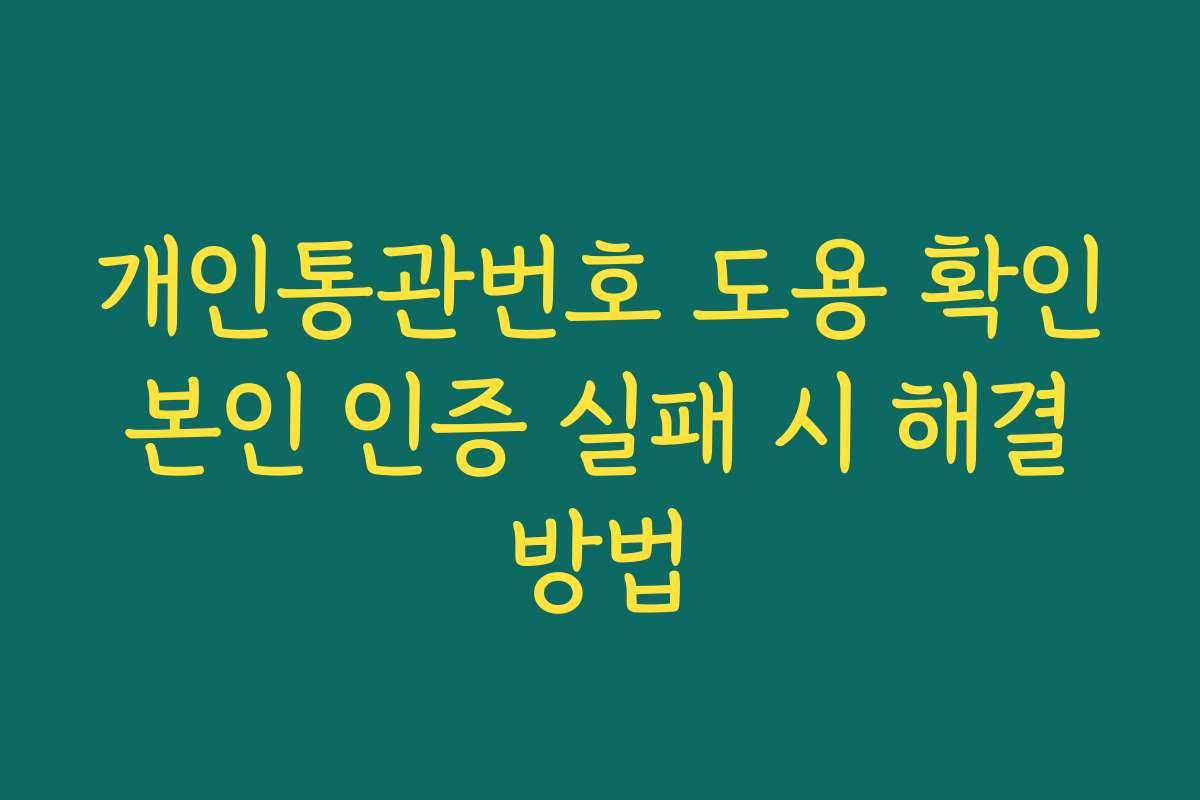 개인통관번호 도용 확인 본인 인증 실패 시 해결 방법 개인통관번호 도용 확인 본인 인증 실패 시 해결 방법