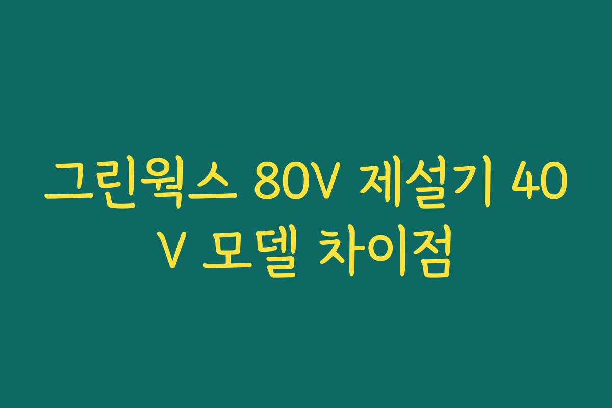 그린웍스 80V 제설기 40V 모델 차이점 그린웍스 80V 제설기 40V 모델 차이점