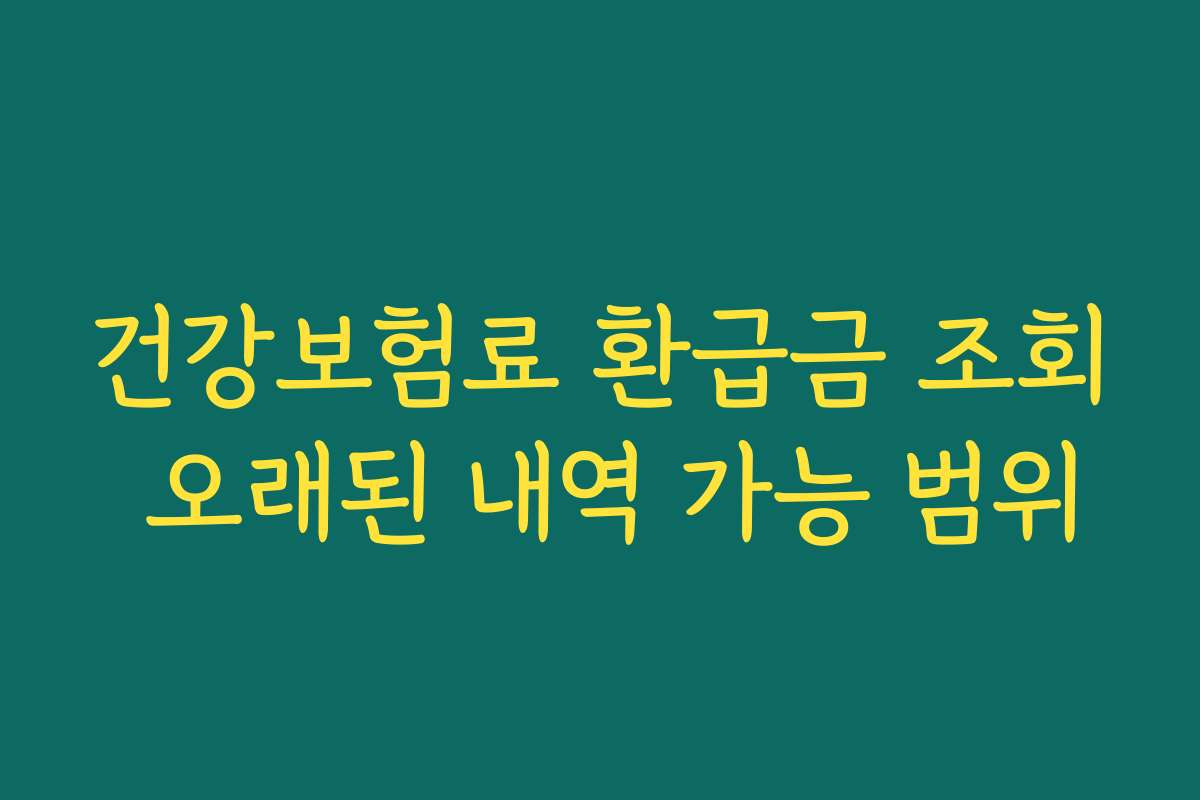 건강보험료 환급금 조회 오래된 내역 가능 범위