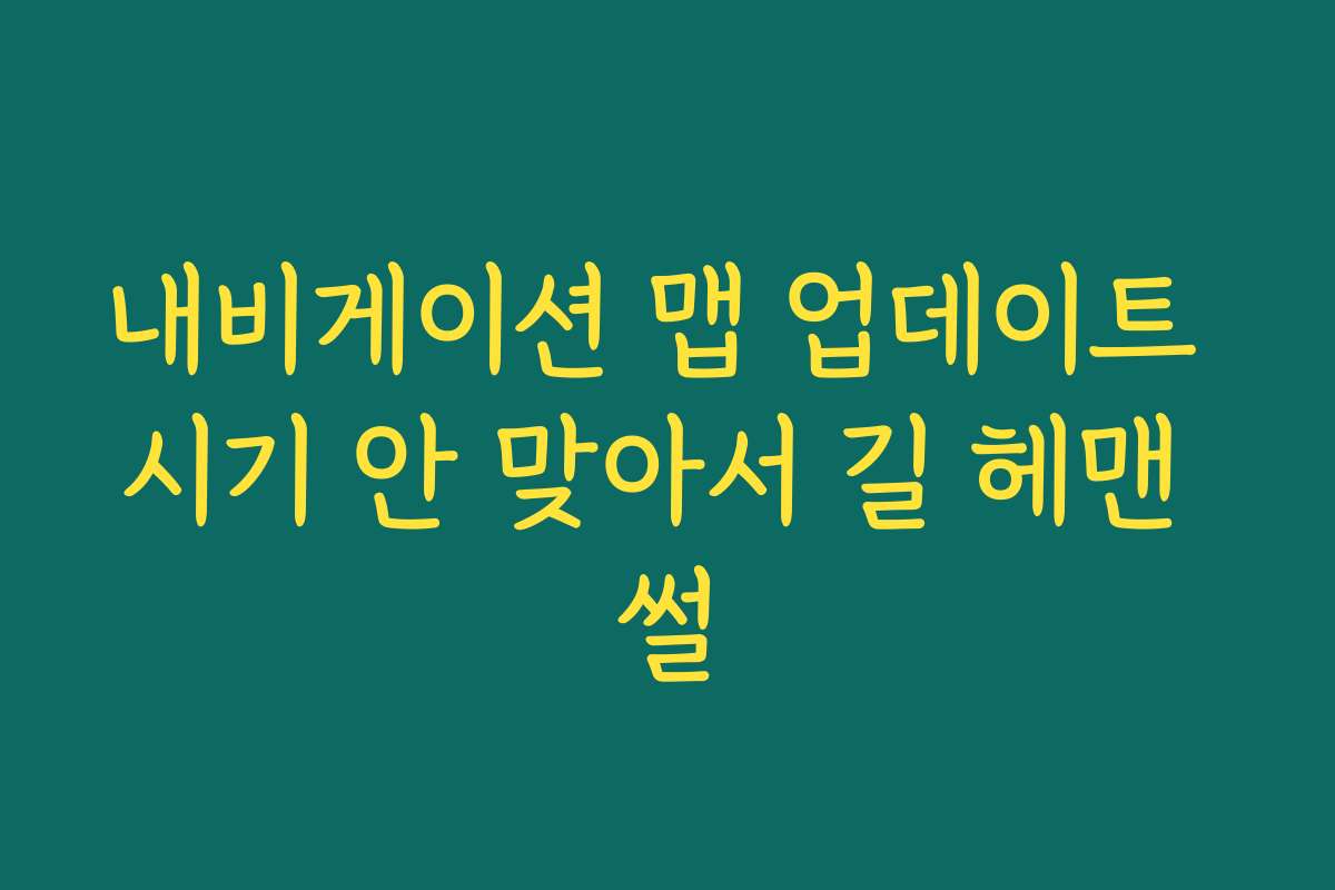 내비게이션 맵 업데이트 시기 안 맞아서 길 헤맨 썰 내비게이션 맵 업데이트 시기 안 맞아서 길 헤맨 썰