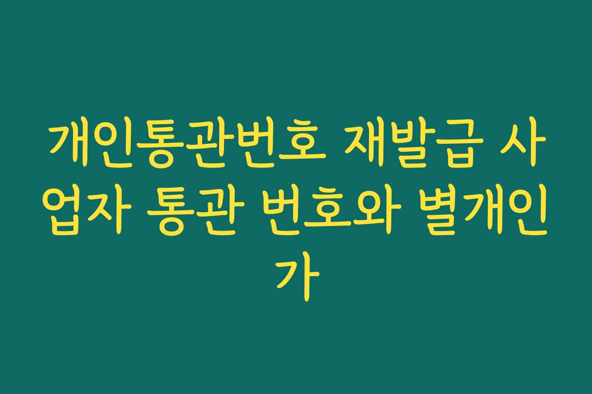 개인통관번호 재발급 사업자 통관 번호와 별개인가 개인통관번호 재발급 사업자 통관 번호와 별개인가