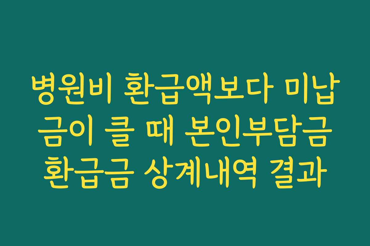 병원비 환급액보다 미납금이 클 때 본인부담금환급금 상계내역 결과 병원비 환급액보다 미납금이 클 때 본인부담금환급금 상계내역 결과