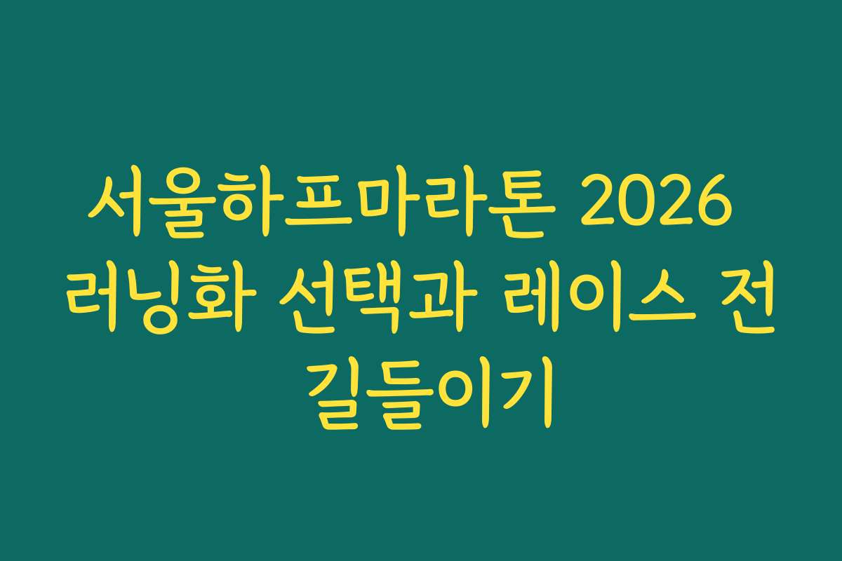 서울하프마라톤 2026 러닝화 선택과 레이스 전 길들이기