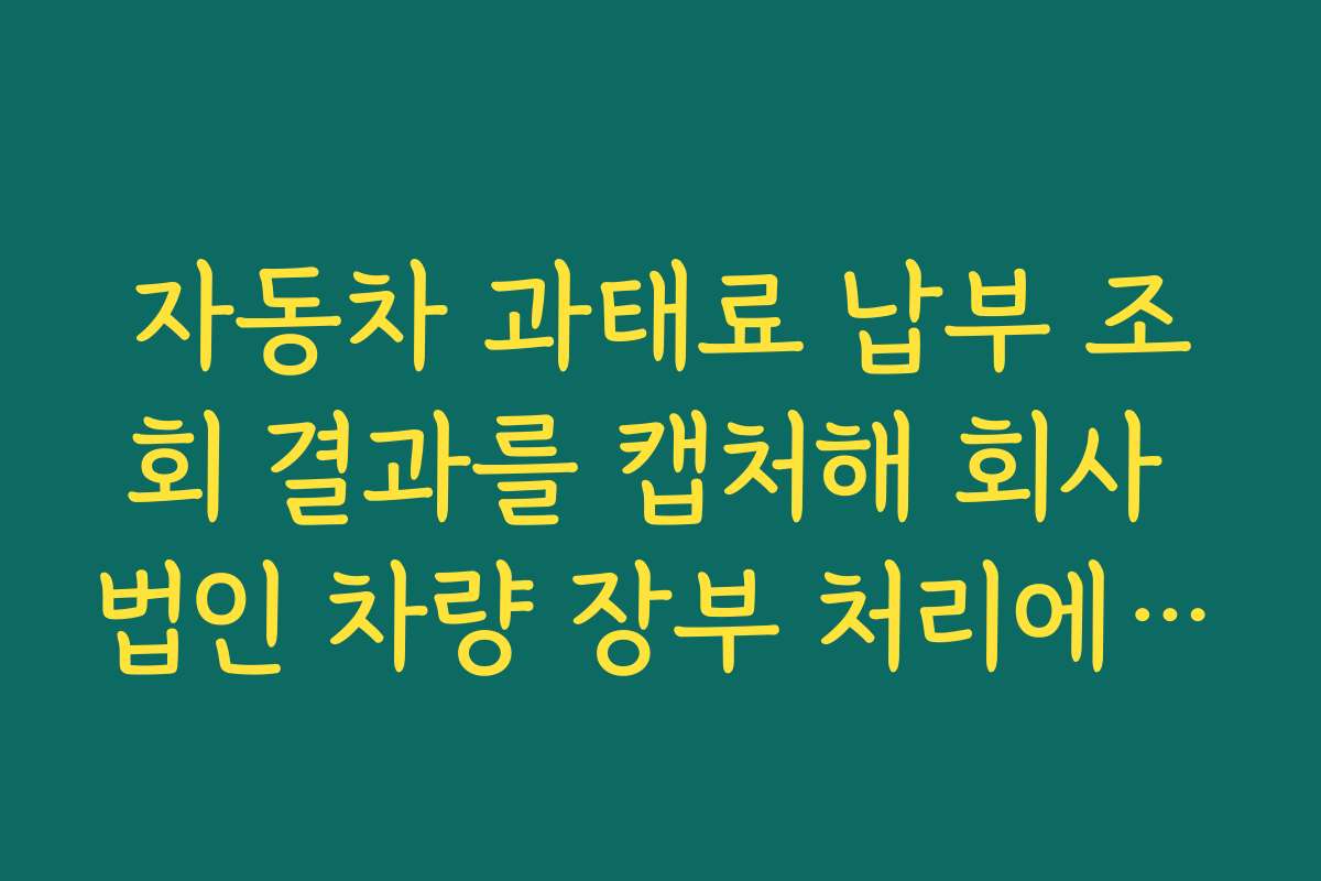 자동차 과태료 납부 조회 결과를 캡처해 회사 법인 차량 장부 처리에 활용하는 팁 자동차 과태료 납부 조회 결과를 캡처해 회사 법인 차량 장부 처리에 활용하는 팁