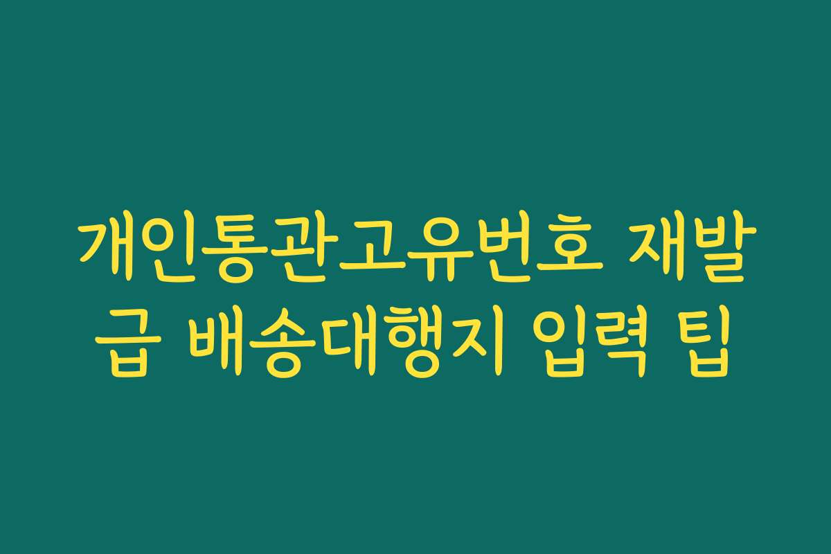 개인통관고유번호 재발급 배송대행지 입력 팁 개인통관고유번호 재발급 배송대행지 입력 팁
