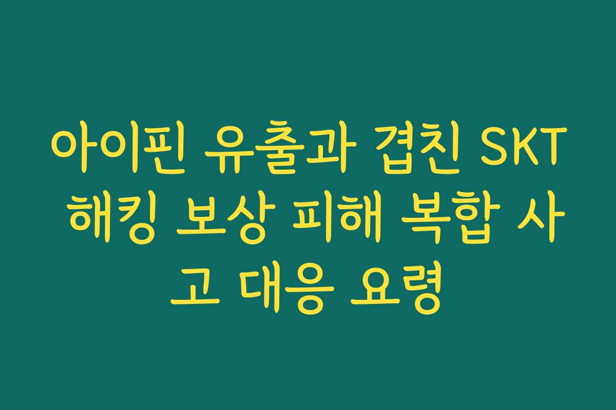 아이핀 유출과 겹친 SKT 해킹 보상 피해 복합 사고 대응 요령