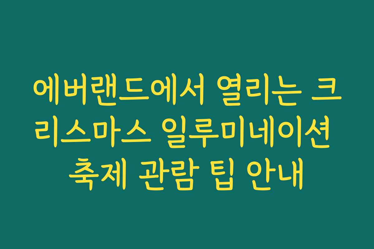 에버랜드에서 열리는 크리스마스 일루미네이션 축제 관람 팁 안내