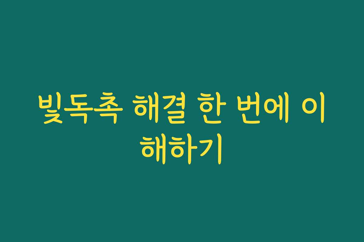 빛독촉 해결 한 번에 이해하기 빛독촉 해결 한 번에 이해하기