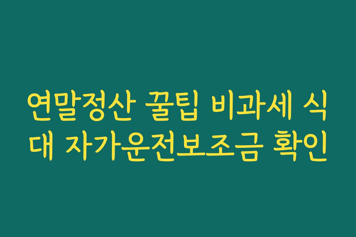 연말정산 꿀팁 비과세 식대 자가운전보조금 확인