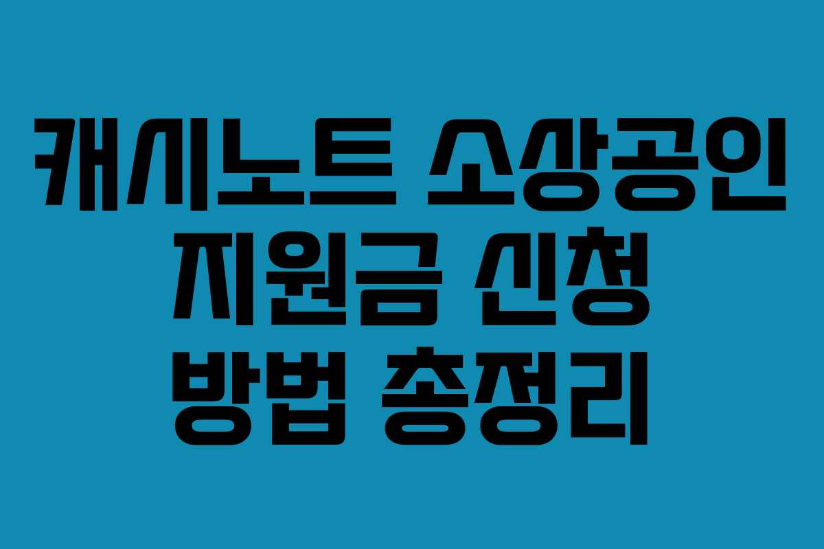 캐시노트 소상공인 지원금 신청 방법 총정리 캐시노트 소상공인 지원금 신청 방법 총정리
