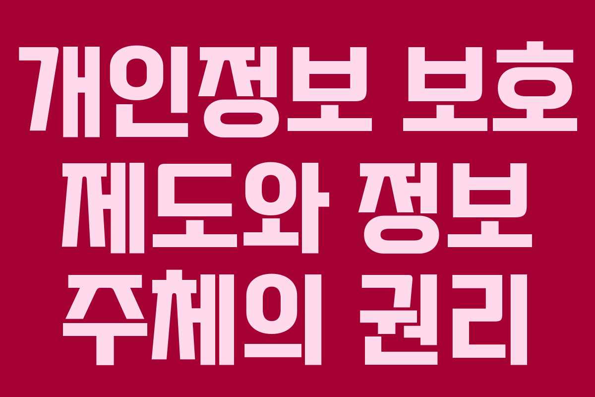 개인정보 보호 제도와 정보 주체의 권리