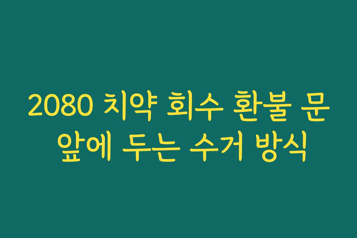 2080 치약 회수 환불 문 앞에 두는 수거 방식 2080 치약 회수 환불 문 앞에 두는 수거 방식