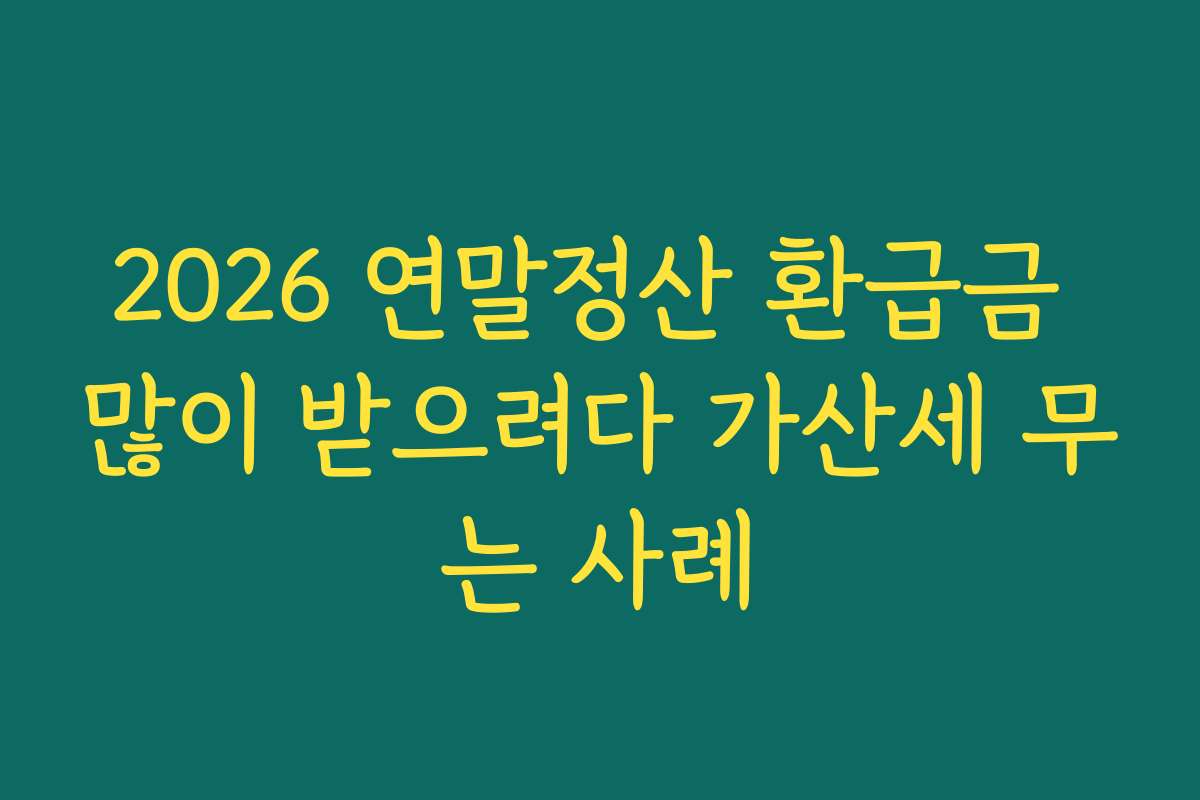 2026 연말정산 환급금 많이 받으려다 가산세 무는 사례 2026 연말정산 환급금 많이 받으려다 가산세 무는 사례